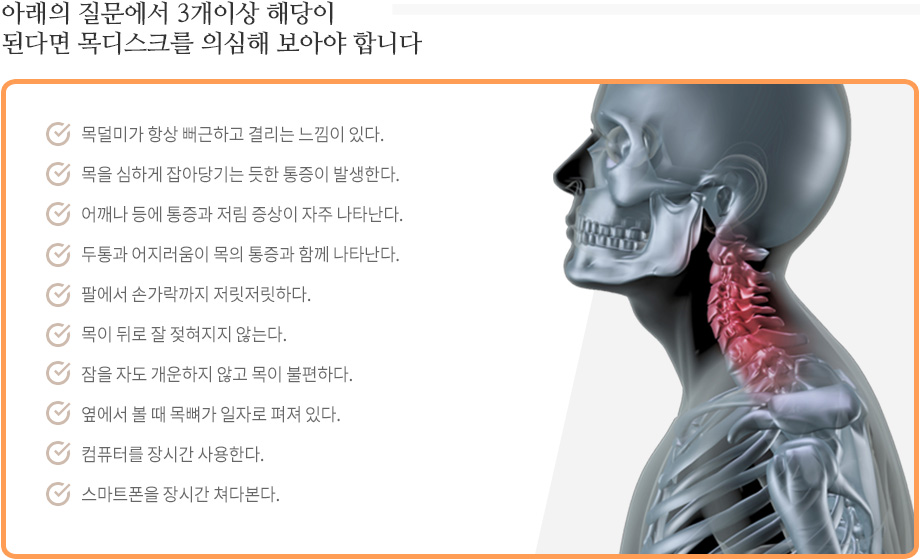 목디스크 자가진단