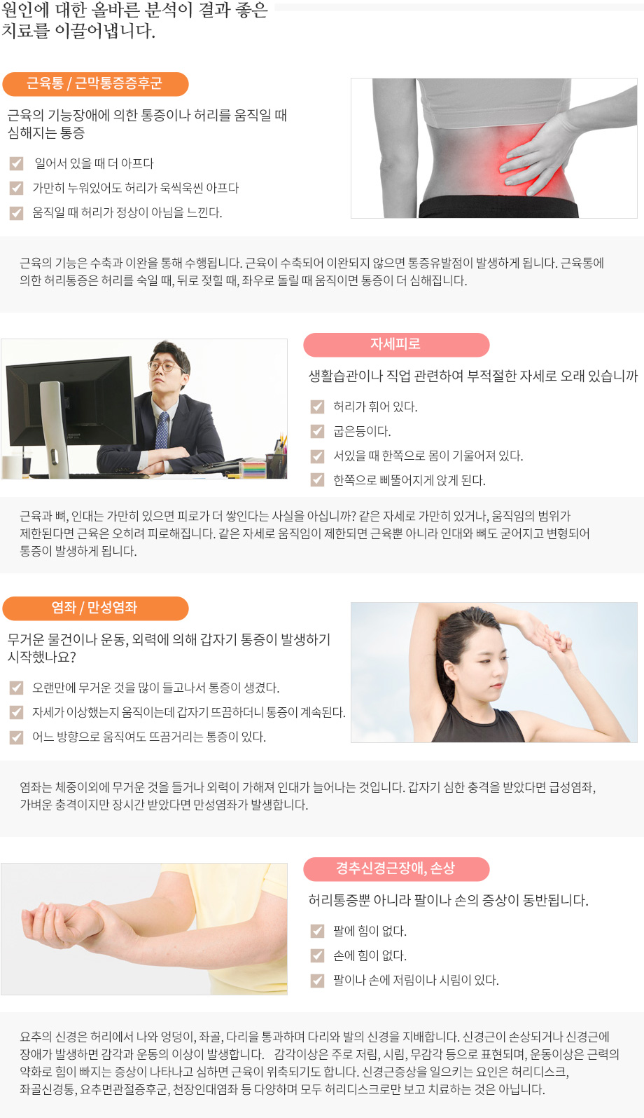 요통 증상과 원인